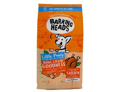 BARKING HEADS Little Paws Bowl Lickin Good Chick 6kg  + Dárek Hovězí konzerva 415g ZDARMA