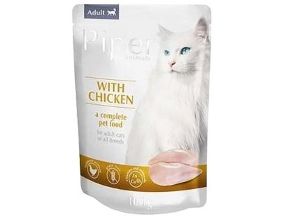 PIPER CAT kapsička pro kočky, kuřecí 100g