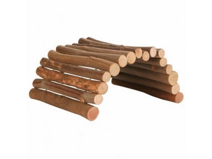 Dřevěný most z kulatých dřívek 28x17 cm pro morče a činčilu  sleva 2% při registraci