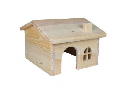Dřevěný domek se sedlovou střechou pro myši a křečky 15x11x15cm  sleva 2% při registraci