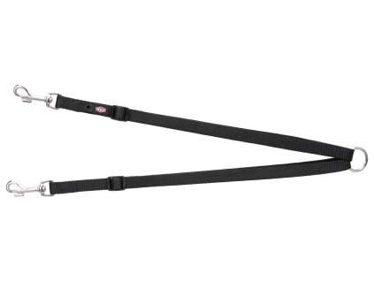 Nylonová rozdvojka - pásky s karabinami M-L: 40-70 cm/ 20 mm - černá