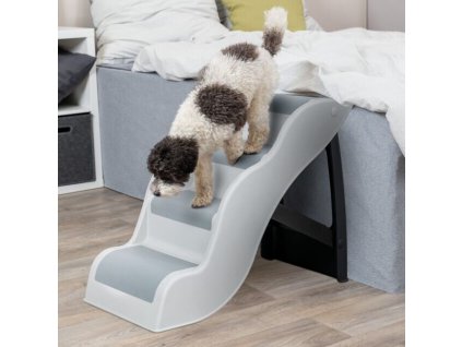 Protiskluzové schody, 38.5 × 60 × 79 cm, nosnost do 90 kg, světle šedá