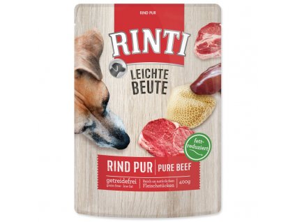 Rinti Dog Leichte Beute kapsa hovězí 400g