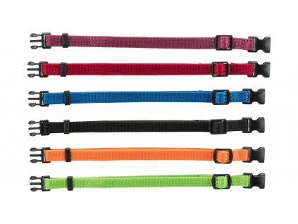 Balení nylon.rozeznávacích obojků pro štěňata S-M 17-25cm/10mm, čn,čv,md,zel,or,fi - 6ks