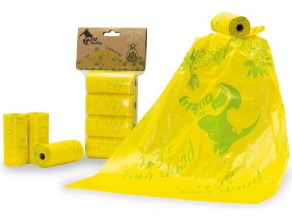 PetBuddy sáčky na exkrementy CITRON 4 role/ á 20 sáčků s potiskem a vůní