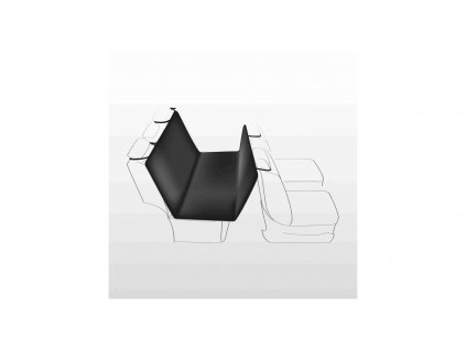 Autopotah nylon/flíz, černý s béžovými packami 1,40 x 1,45 m