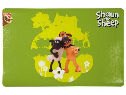 Ovečka Shaun prostírání pod misky,zelená s postavami 44x28cm