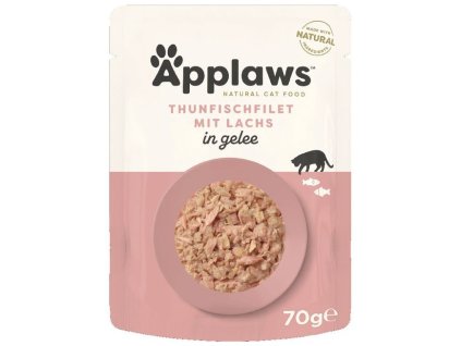 KAPSIČKA APPLAWS CAT POUCH TUNA WHOLEMEAT WITH SALMON IN JELLY 70 G