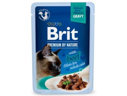Brit Premium Cat D Fillets in Gravy With Beef 85g