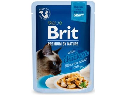 BRIT PREMIUM CAT DELICATE FILLETS IN GRAVY WITH CHICKEN 85 G