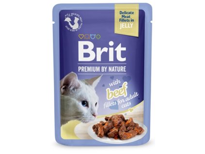 Brit Premium Cat D Fillets in Jelly with Beef 85g