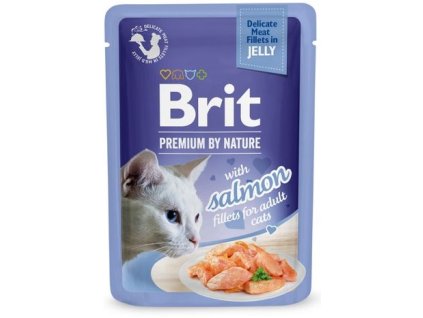 Brit Premium Cat D Fillets in Jelly with Salmon 85g