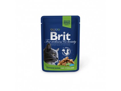 Brit Premium Cat kapsa Chicken Slices for Sterilised 100g