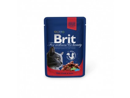 Brit Premium Cat kapsa with Beef Stew & Peas 100g