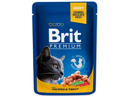 BRIT PREMIUM POUCHES LOSOS+PSTRUH 100G