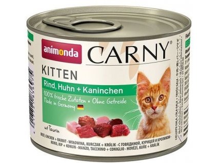 ANIMONDA konzerva CARNY Kitten - hovězí, kuře+ králík 200g