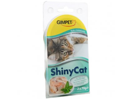 Gimpet kočka konzerva ShinyCat kuře/krevety 2x70g