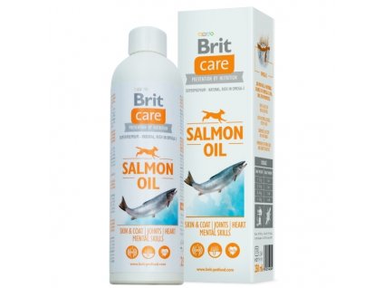 Brit Care Lososový olej 500ml  100% přírodní lososový olej je superpremiový doplněk stravy pro psy