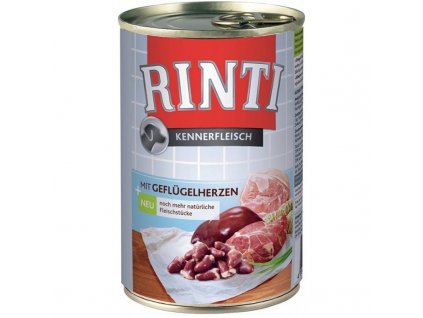 Rinti Dog Kennerfleisch konzerva drůbeží srdíčka 800g