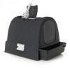Curver WC kočka kryté domek Rattan 39x39x51cm antracit  Pěkná designová toaleta pro kočky
