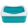 CLASSIC toaleta pro kočky, s okrajem, 37 x 15 x 48 cm, tyrkysová/bílá