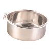 Nerezové krmítko s pevným úchytem do klece 300ml/9cm