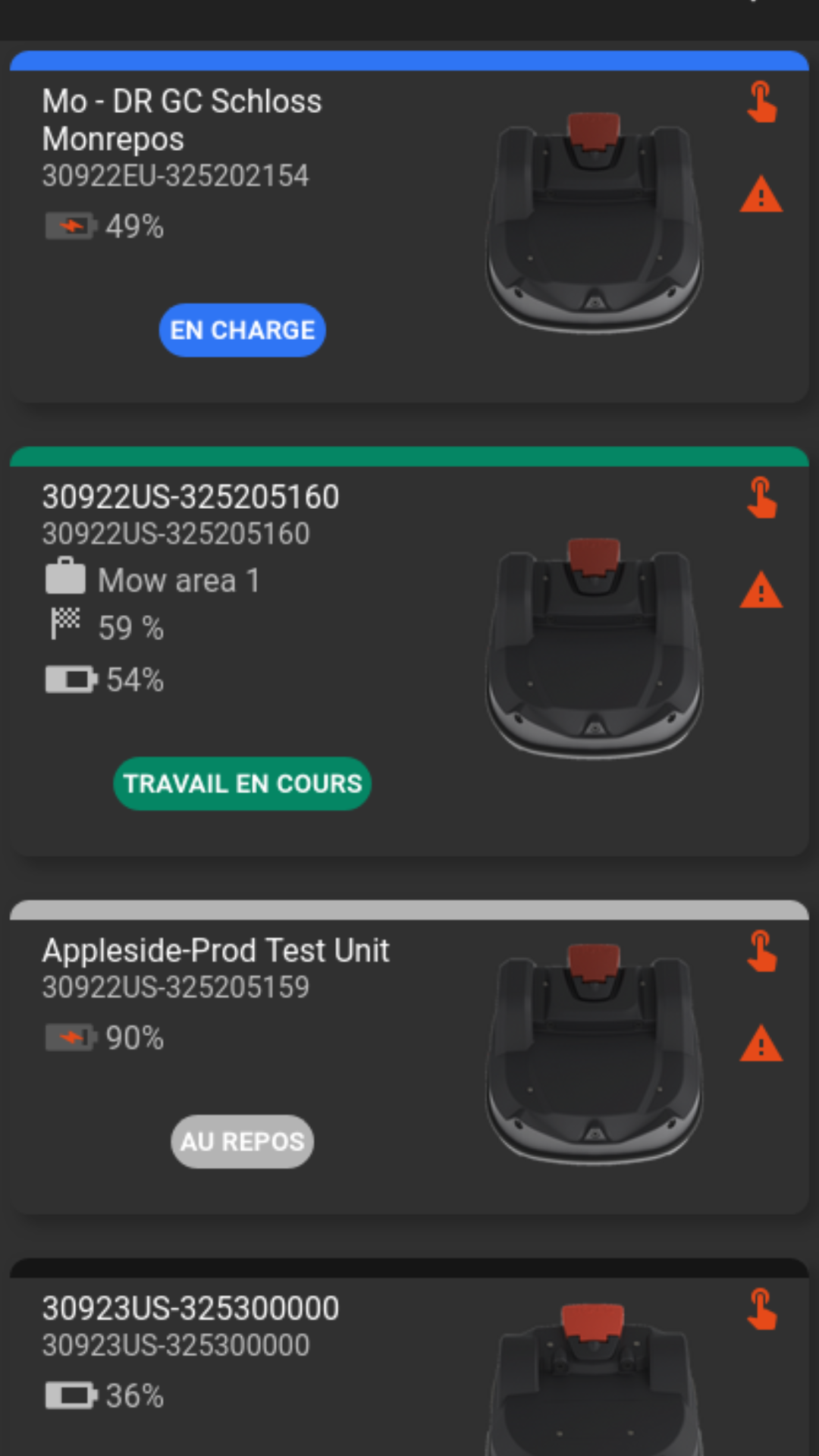 Turf Pro Connect – rozhraní