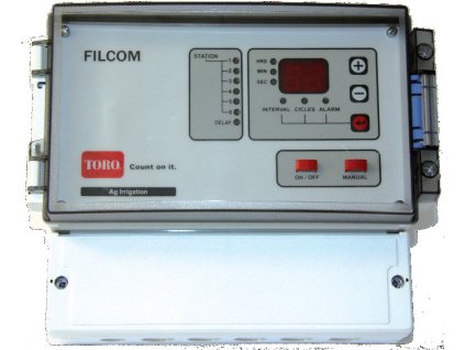 Řídící jednotka Filcom proplachu filtrací, 6 stanic, AC/DC proud, AC/DC nebo impulsní cívky