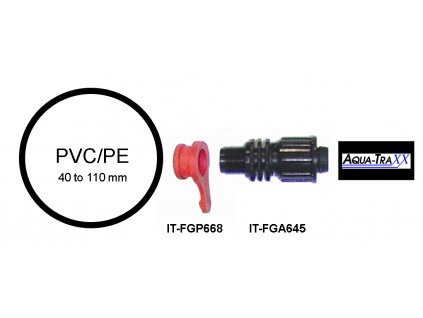 Pryžové těsnění pro přípojky, 3/8" vnitřní závit,pro potrubí HDPE/PVC 40 - 110 mm