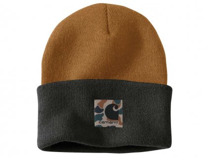 Čepice Carhartt Knit Camo Patch Beanie