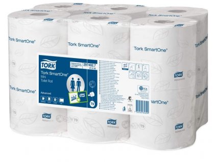 TORK 472193  – SmartOne© Mini toaletní papír, 12 rl., 2 vrst., 620 útr./rl., 13,4 x 18 cm