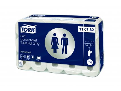 TORK 110782 – jemný 3vrstvý toaletní papír konvenční role T4, 30 m, 30 rl.