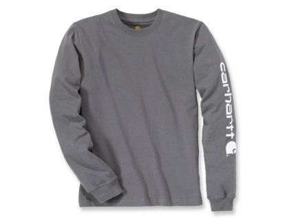 Triko Carhartt šedá S Long-Sleeve Graphic Logo T-Shirt