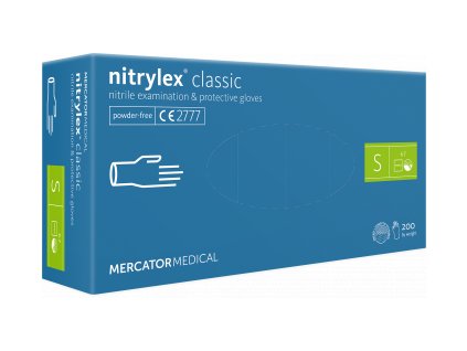 Mercator nitrylex® classic jednorázové rukavice nitrilové, modré, 100ks, vel.S