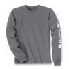 Triko Carhartt šedá L Long-Sleeve Graphic Logo T-Shirt
