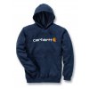 Mikina Carhartt tmavě šedá SIgnature Logo Midweight Hooded Swearshirt