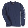 Triko Carhartt Relaxed Fit Heavyweight Long Sleeve Logo Sleeve Graphic T-Shirt
