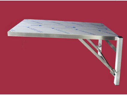 Wall-mounted fold-out stainless work surface + bracket