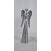 Plechový stříbrný anděl se srdíčkem v horní části, 31 cm