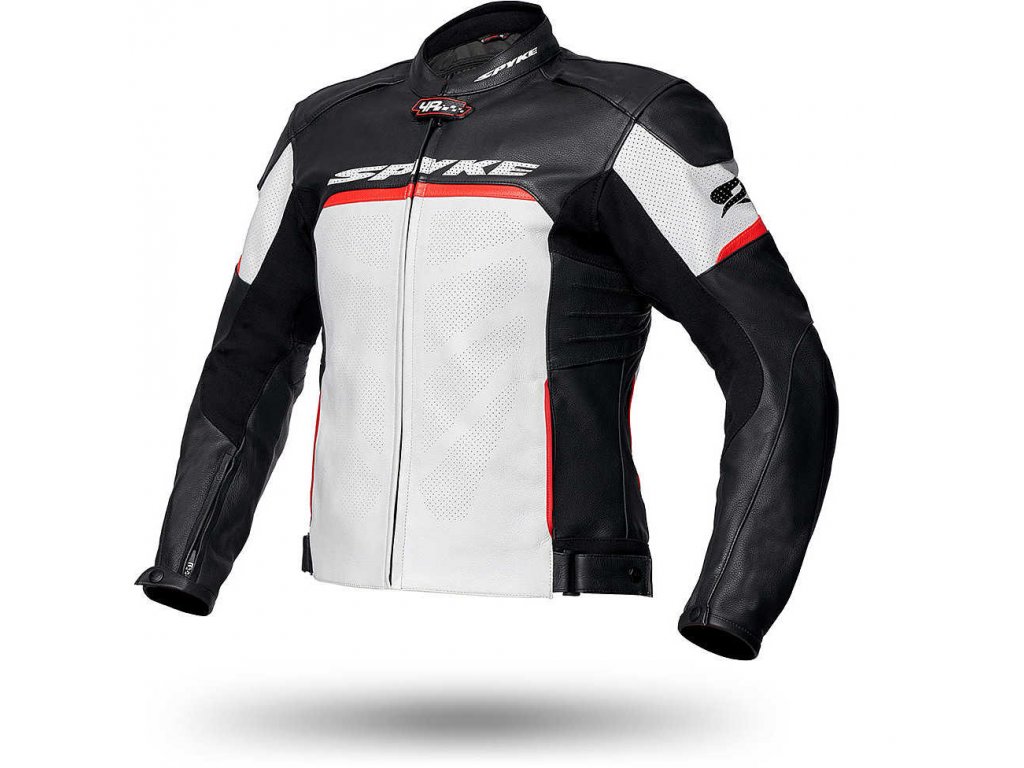 spyke imola evo 2 0 racing leather motorcycle jacket black white red fluo 121227 zoom