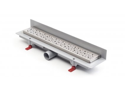 2673 linearni plastovy zlab 850mm ke stene s nerezovym rameckem a bocnim odtokem d 40 harmony mat