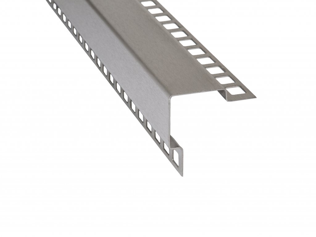 Edelstahl Eckschutzprofil zum Einfliesen, 30x30x11mm, 250cm, feinschliff 