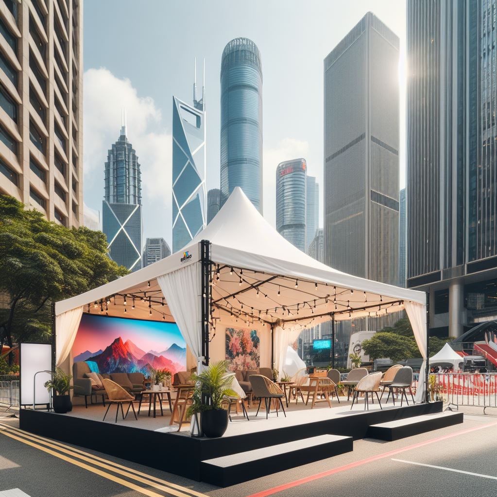 Párty pavilon brandovaný