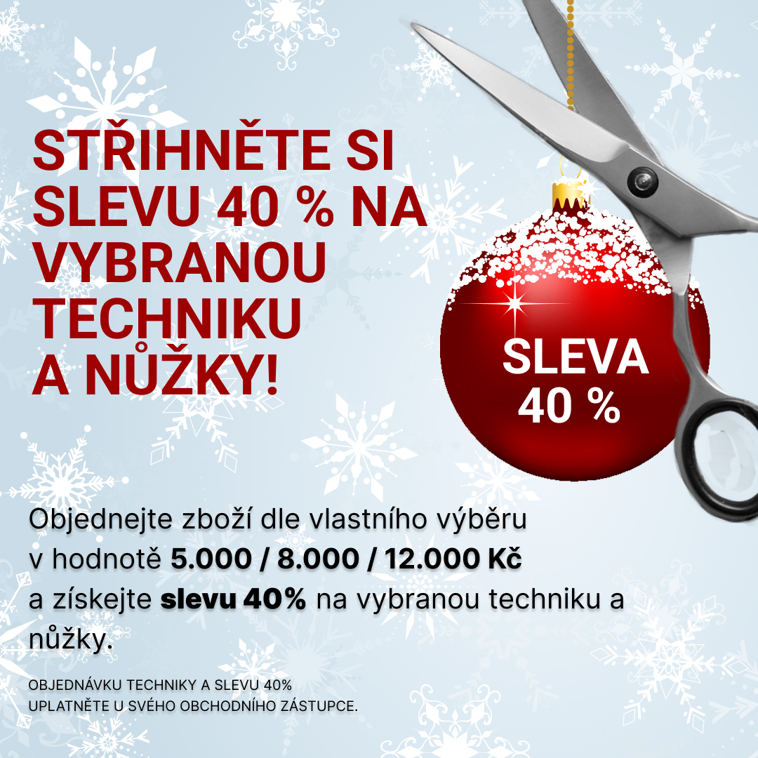 Sleva 40% na vybranou techniku a nůžky