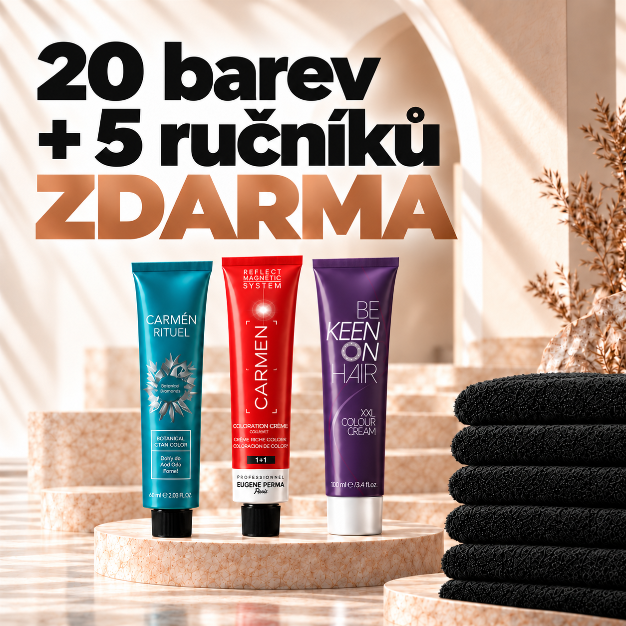 AKCE 20 barev + 5 ručníků zdarma