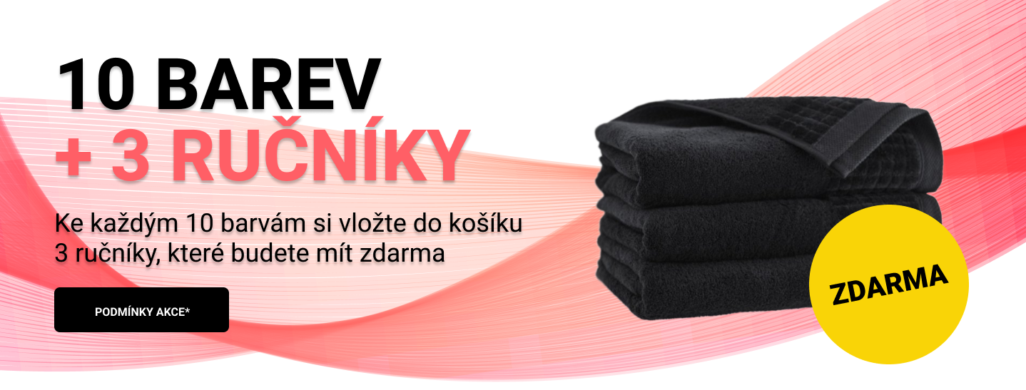 10 barev + 3 ručníky