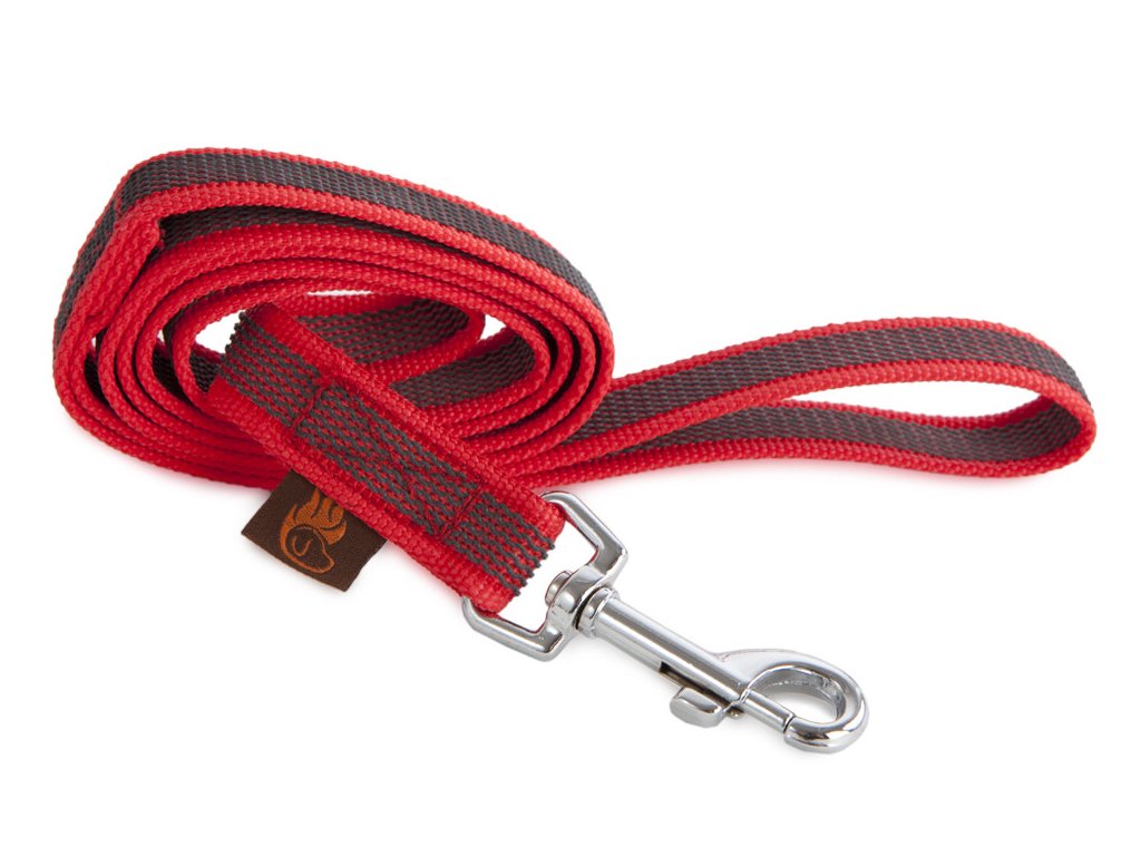 firedog grip dog leash 20mm with handle red 35096