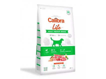 calibra dog life adult medium breed lamb 12kg profipes cz