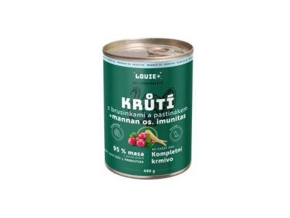 Louie konzerva Krůtí s brusinkami, pastinákem + prebiotika 400 g