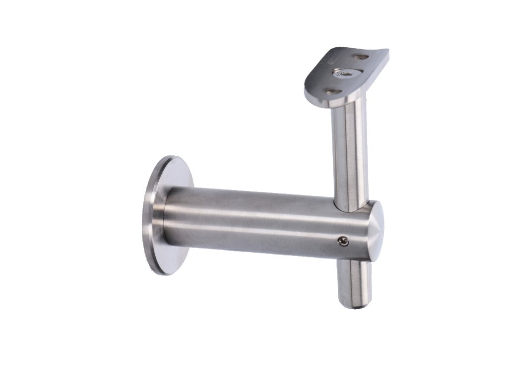 Držák madla pevný /ploché uchycení na stěnu M8 / madlo průměru 42,4mm, broušená nerez K320/AISI304